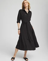 Twill Belted Midi Shirtdress