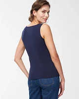 Contour Cotton™ Navy Square Neck Tank
