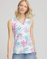 Floral Sleeveless V-Neck Tank