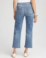 Pull-On Straight Cropped Jeans