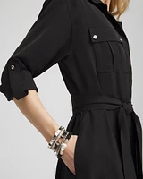 Twill Belted Midi Shirtdress
