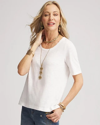 Slub Scoop Neck Tee