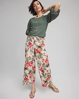 Linen Cargo Wide-Leg Pants