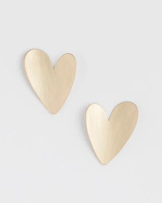 Gold-Tone Stud Heart Earrings