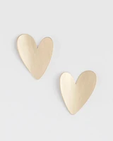 Gold-Tone Stud Heart Earrings