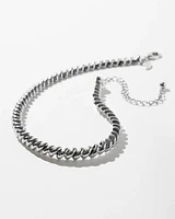 Silver Tone Twist Collar Necklace