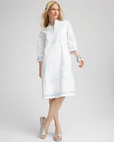 Embroidered Stand Collar Kaftan Dress