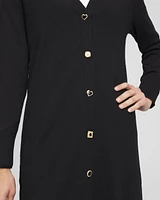 Cashmere-Blend Long Button-Up Cardigan