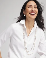 Faux Pearl Double Strand Necklace