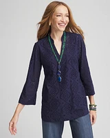 Poplin Deep V-Neck Tunic