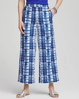 Tie-Dye Linen Cropped Pants