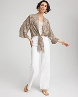 Animal Print Tie-Front Kimono