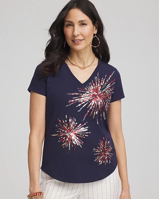 Fireworks Embellished Knit Tee