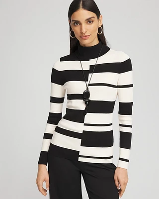 ECOVERO™ Striped Turtleneck Sweater