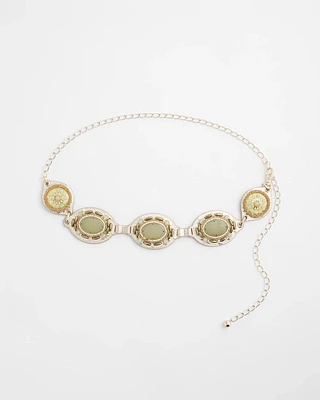Gold Tone Stone Chain Belt
