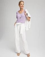 Sweater Trim Linen Tee