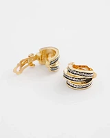 No Droop™ Mixed-Metal Clip-On Hoop Earrings