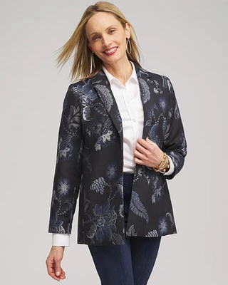 Floral Jacquard Blazer