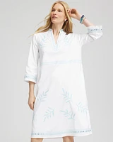 Embroidered Stand Collar Kaftan Dress