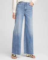 High-Rise Wide-Leg Frayed Jeans