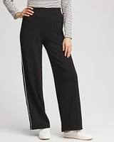 Petite Zenergy® Double-Knit Striped Wide Leg Pants
