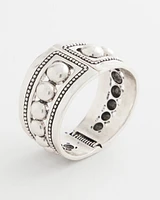 Silvertone Stretch Cuff Bracelet