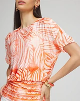 Touch of Cool™ Mesh Ruched Banded Hem Top