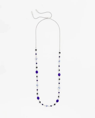 Adjustable Sodalite Stone Single-Strand Necklace