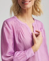 Tencel-Blend Sheer Blouse