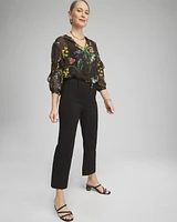 Trapunto Wide Leg Cropped Pants