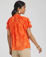 Chiffon Ruffle Neck Blouse