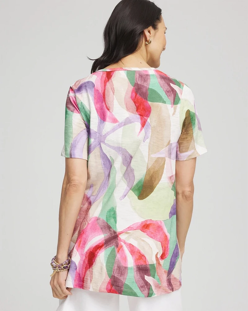 Floral Short Sleeve Forward-Seam Tee