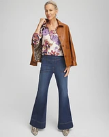 Floral V-Neck Pullover