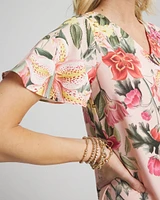 Floral Satin Maxi Dress