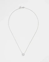 Silver Tone Drop Stone Necklace