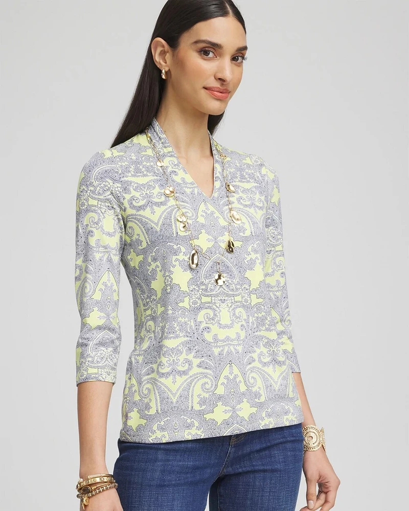 Touch of Cool™ Paisley 3/4 Sleeve Tee