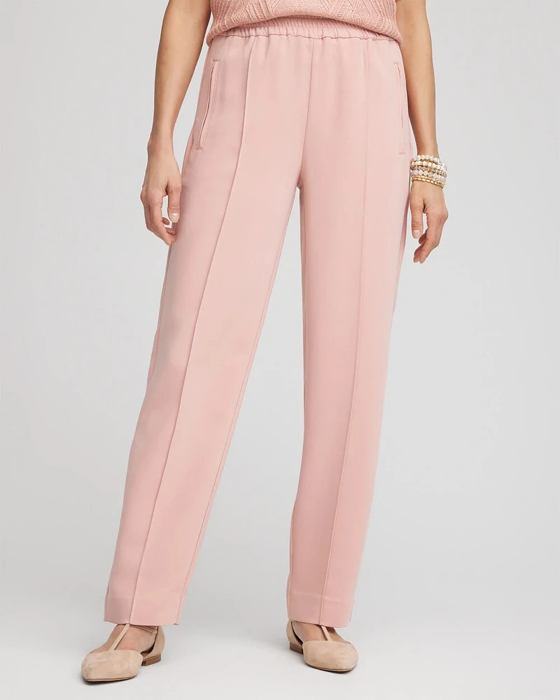 Crepe Side-Zip Tapered Ankle Pants