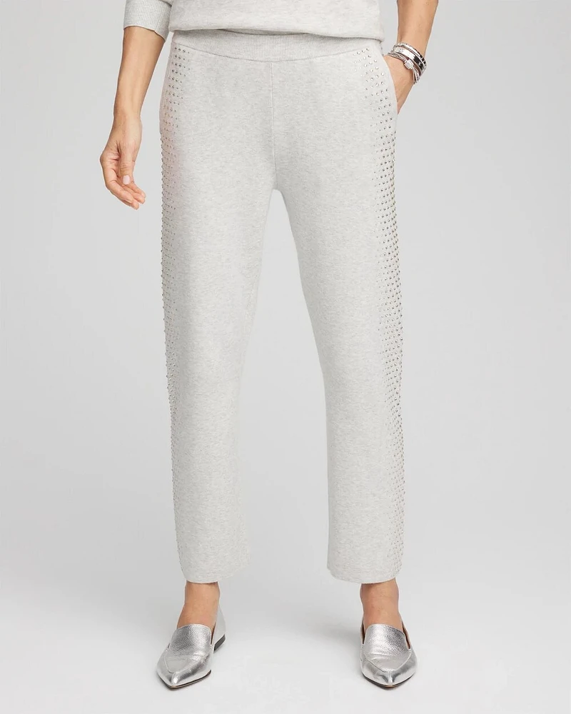 Zenergy® Luxe Cashmere Blend Rhinestone Ankle Pants