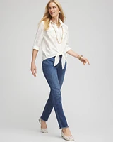 Textured Tie-Front Pullover Top