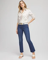 Petite Girlfriend Fray Hem Kick Flares