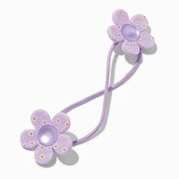 Claire's Club Flower Print Charm Hair Ties - 4 Pack