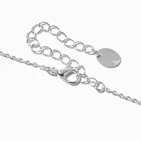 Silver-tone Crystal Heart Pendant Necklace 