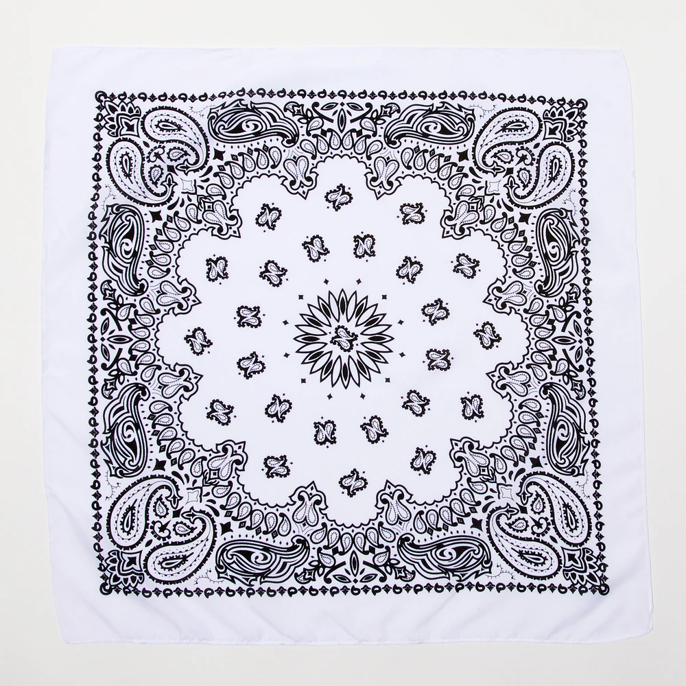 White Paisley Bandana Headwrap
