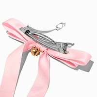 T H E M E x Claire's Long Tail Gold-tone Heart Charm Hair Bow Clip