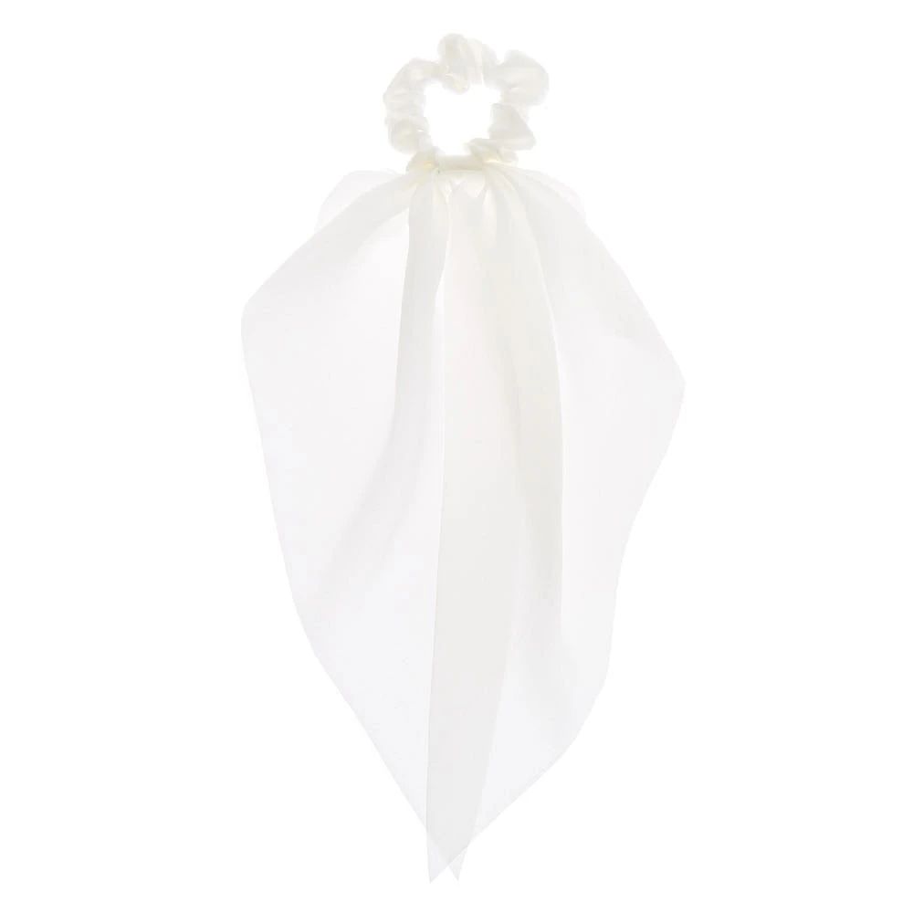 White Small Hair Scrunchie Scarf