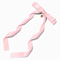 T H E M E x Claire's Long Tail Gold-tone Heart Charm Hair Bow Clip