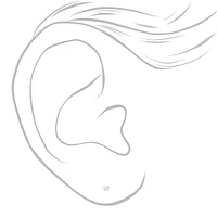 C LUXE by Claire's Sterling Silver Cubic Zirconia 2mm Round Stud Earrings 