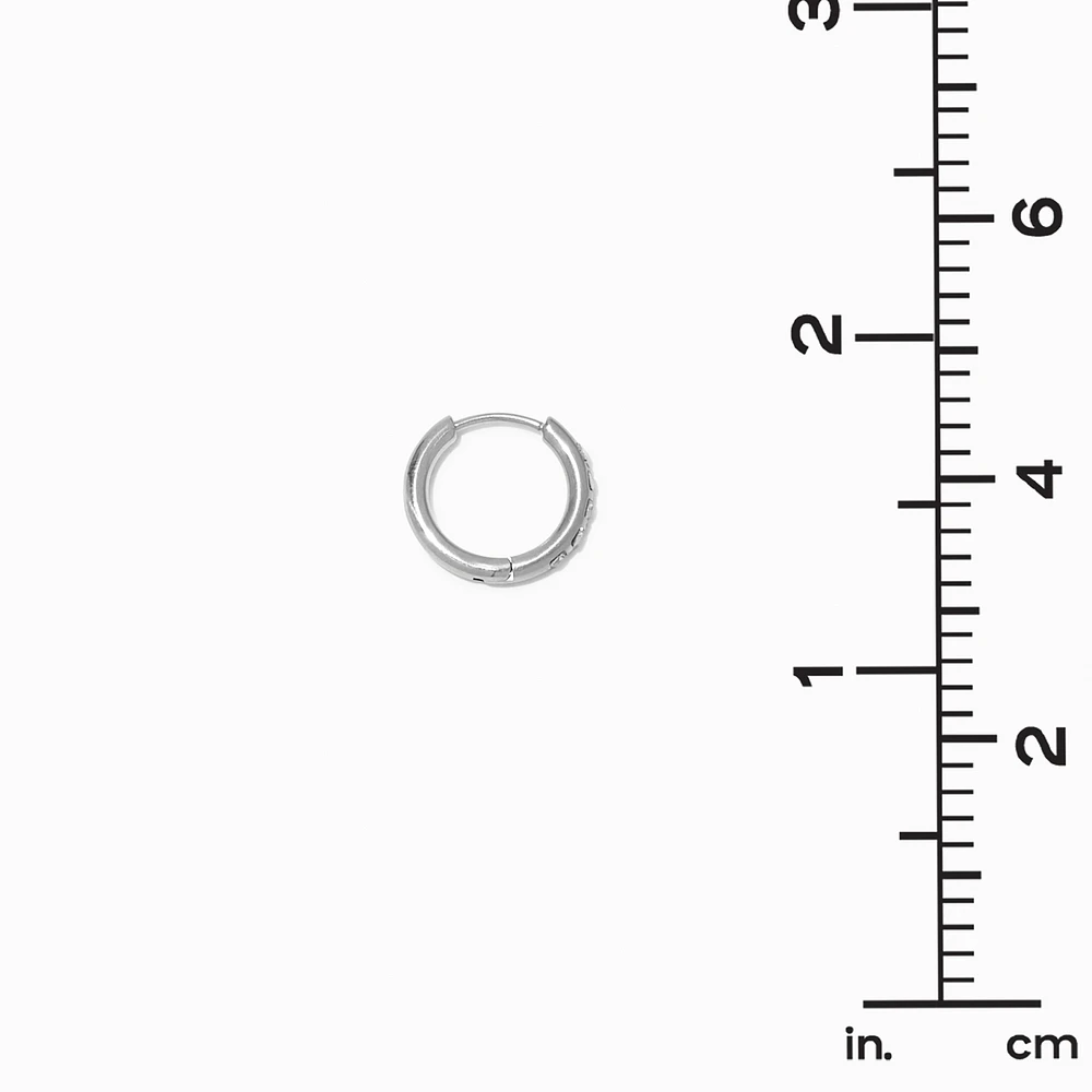 C LUXE by Claire's Silver-tone Titanium 10mm Crystal Tube Hoop Earrings