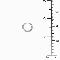 C LUXE by Claire's Silver-tone Titanium 10mm Crystal Tube Hoop Earrings