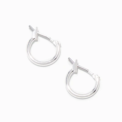 Silver-tone 10mm Mini Hoop Earrings
